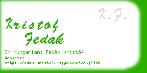 kristof fedak business card
