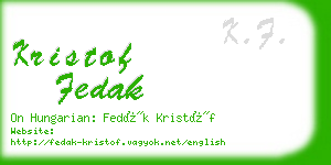 kristof fedak business card